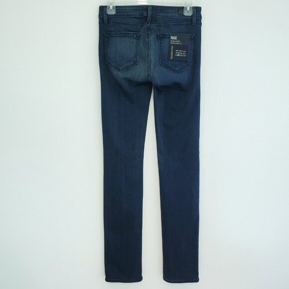 New PAIGE Skyline Straight Leg Mid Rise Transcend Jeans Midlake sz 26 Denim NWT - Picture 3 of 7